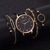 Quartz Wristwatch 5pc Quartz Ladies Leather Luxury Casual Watch Relogio Femenino